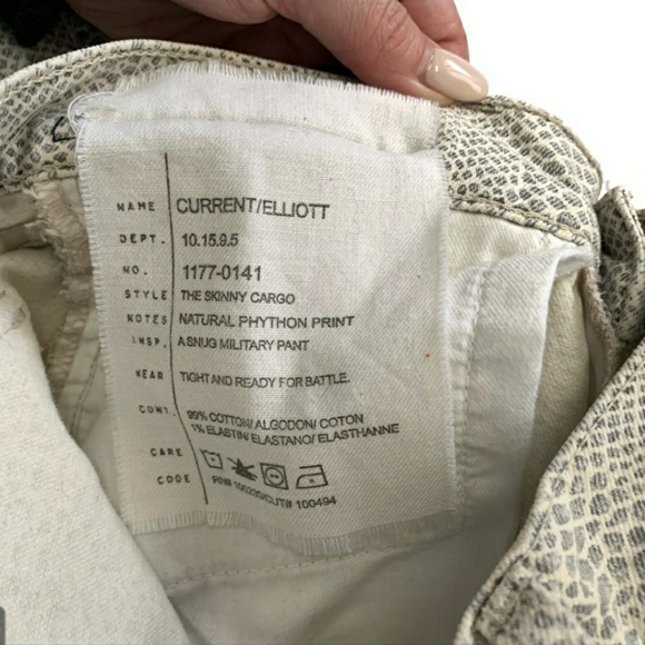 Current/Elliott python print cargo pocket skinny - Picture 4 of 6
